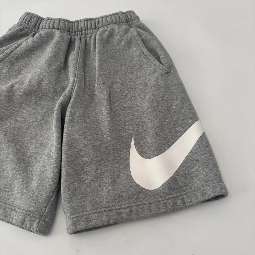Nike Gray Fleece Sweat Shorts LARGE SWOOSH Mens XS
